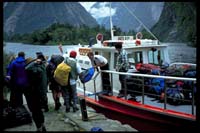 Bootstransfer im Milford Sound