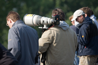 Fotografen auf der Theodor-Heuss-Brücke